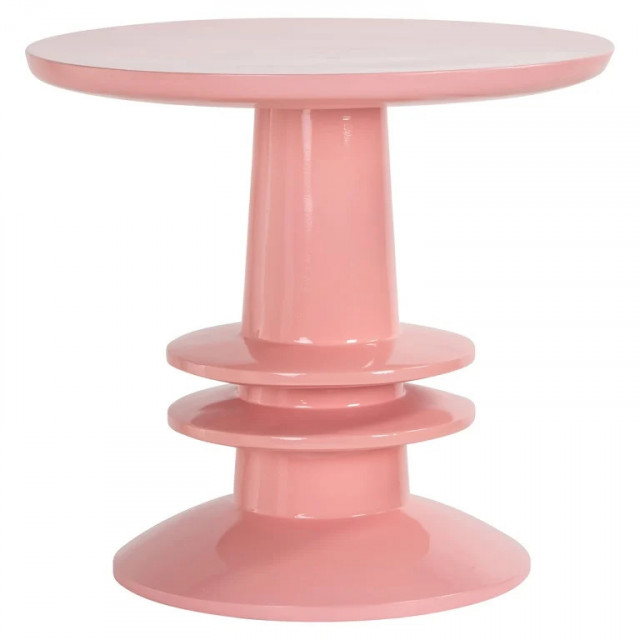 Masa laterala roz din plastic 42 cm Josy Richmond Interiors