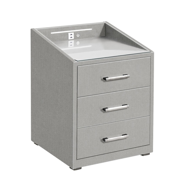 Noptiera argintie din lemn Nako Artemis The Home Collection
