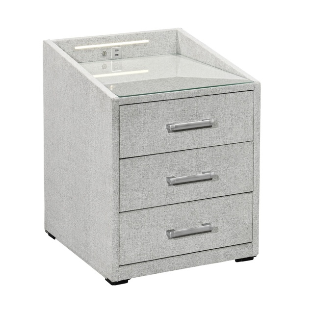 Noptiera argintie din lemn Nako Thor The Home Collection