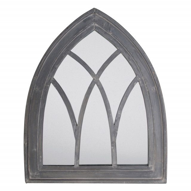 Oglinda decorativa gri din lemn 66x80 cm Goth Esschert Design