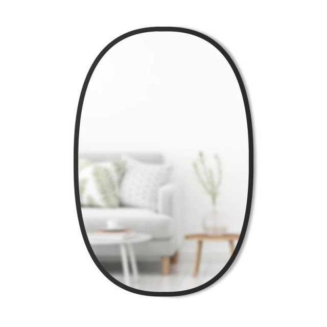 Oglinda ovala neagra din fibre sintetice 61x91 cm Hub Umbra