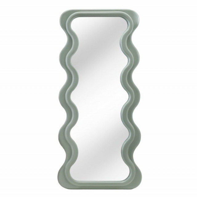 Oglinda ovala verde salvie din lemn 70x160 cm Curvy The Home Collection