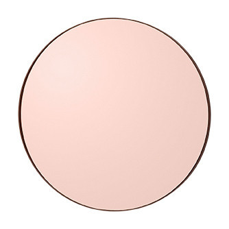 Oglinda rotunda roz din sticla si MDF 70 cm Circum AYTM