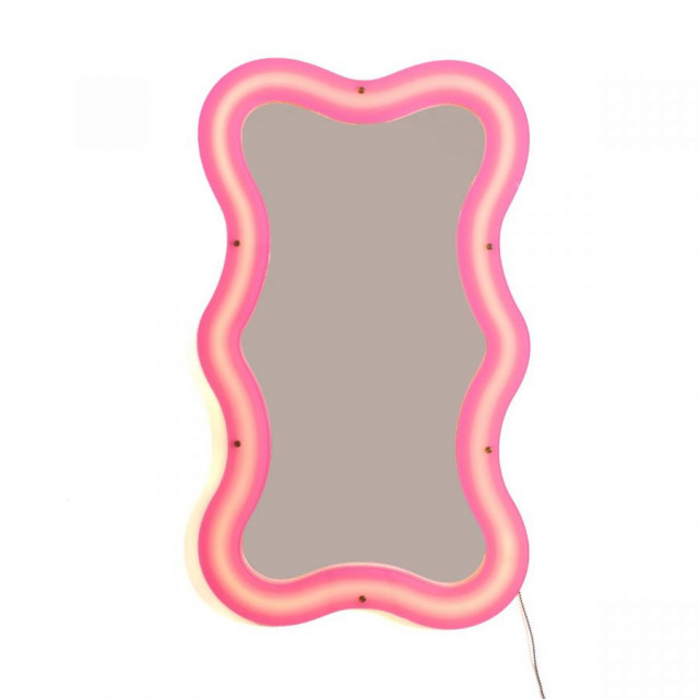 Oglinda roz din plastic 60x103 cm Supercurves Seletti