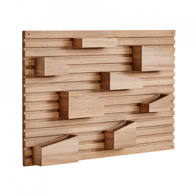 Organizator de perete maro din lemn de stejar 66 cm Input Woud
