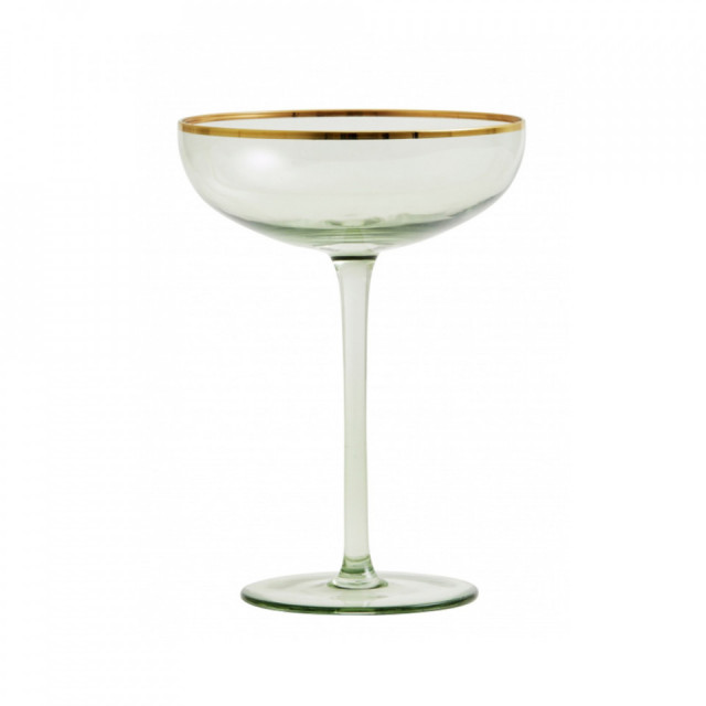 Pahar transparent/auriu din sticla pentru cocktail 12x16 cm Greena Nordal
