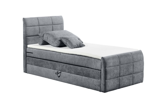 Pat gri antracit din textil 100x200 cm Kuba Spring The Home Collection
