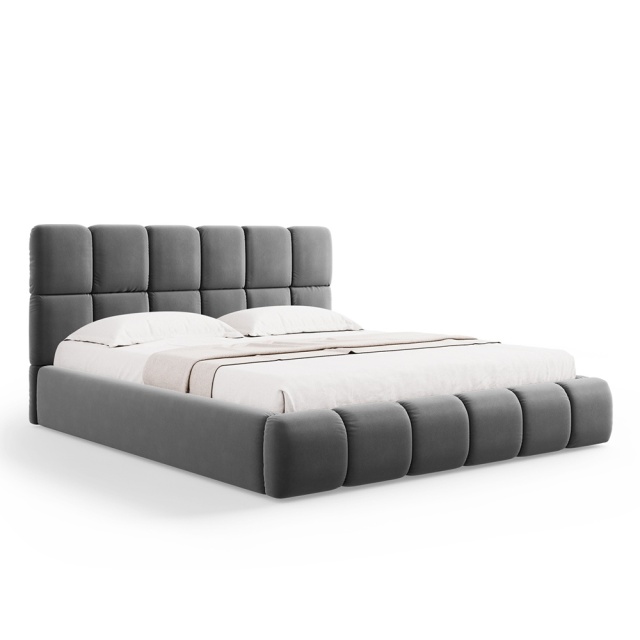 Pat gri din catifea 200x200 cm Bellis Besolux