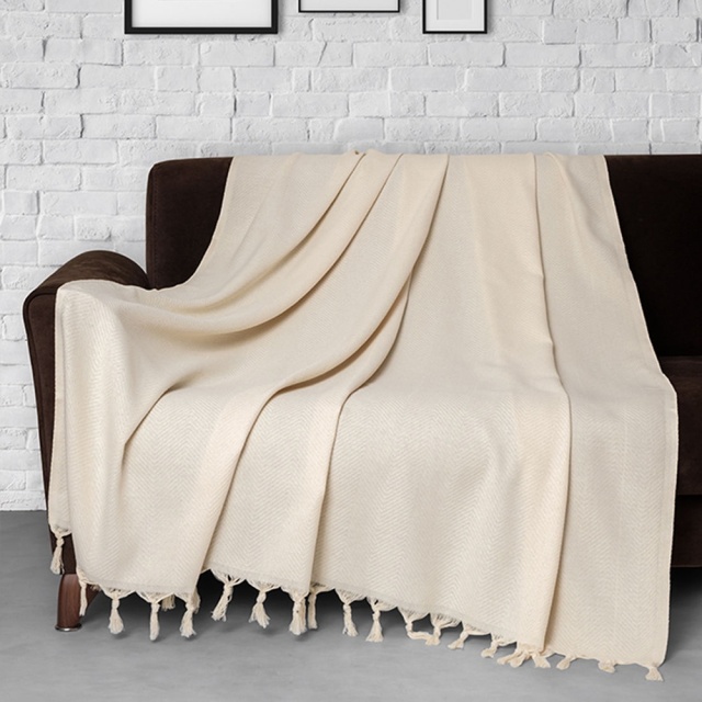 Patura crem din bumbac 170x300 cm Trendy The Home Collection