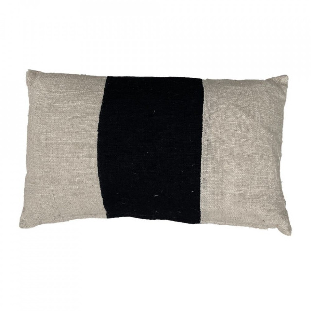 Perna dreptunghiulara bej/neagra din textil 30x50 cm Balanced The Home Collection