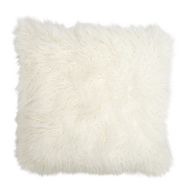Perna patrata alba din fibre acrilice si poliester 50x50 cm Sheep Fur LifeStyle Home Collection