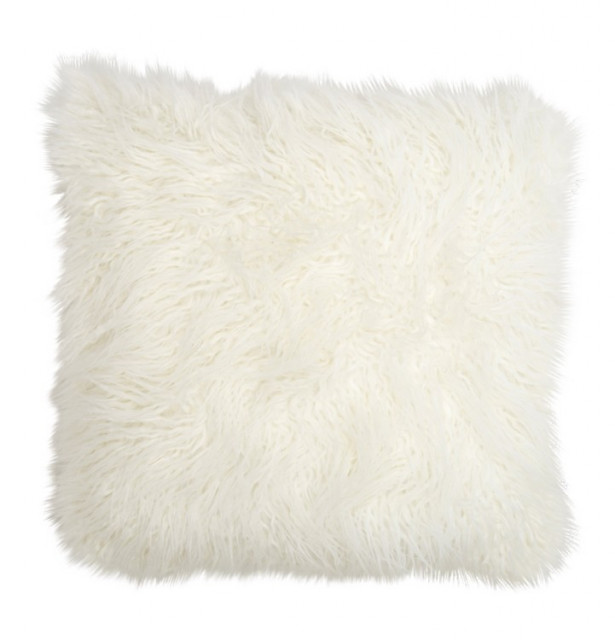 Perna patrata alba din fibre sintetice 50x50 cm Sheep Fur LifeStyle Home Collection