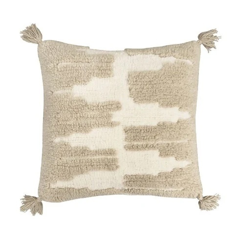 Perna patrata bej nisipiu/crem din fibre naturale 48x48 cm Zagros Lorena Canals