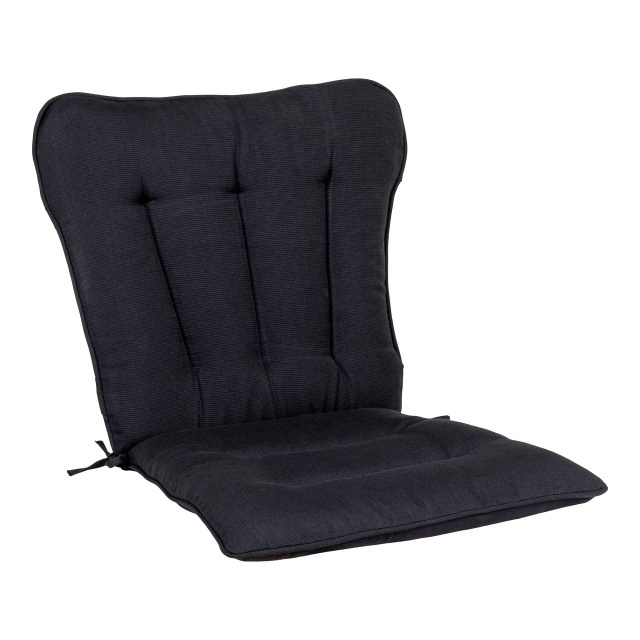 Perna sezut si spatar pentru exterior neagra din fibre sintetice 45x52 cm Cleveland House Nordic