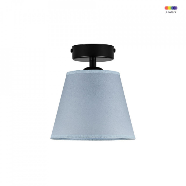 Plafoniera albastra/neagra din hartie si otel Iro Pale Blue Sotto Luce
