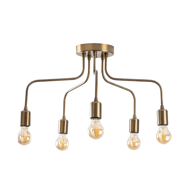 Plafoniera aurie din metal cu 5 becuri Candelabra The Home Collection