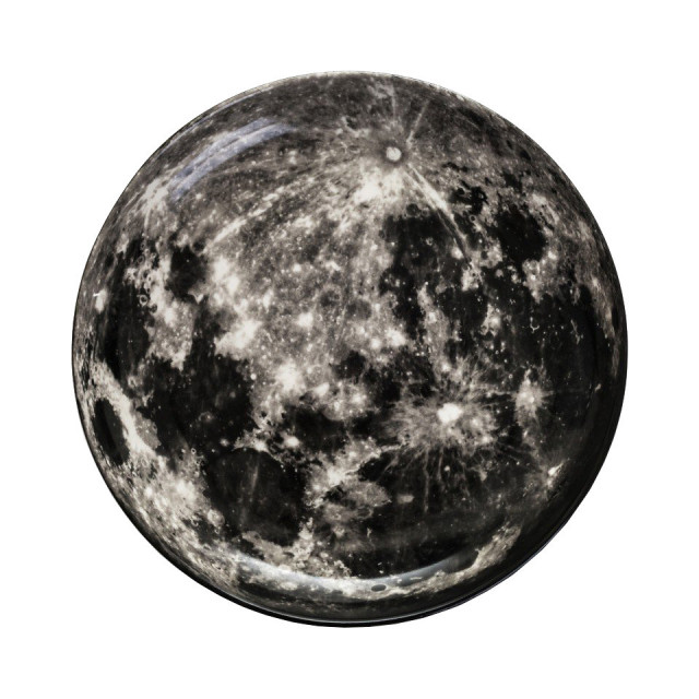 Platou alb/negru din ceramica 30 cm Moon Seletti