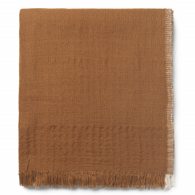 Pled maro camel din fibre naturale 120x170 cm Weaver Ferm Living