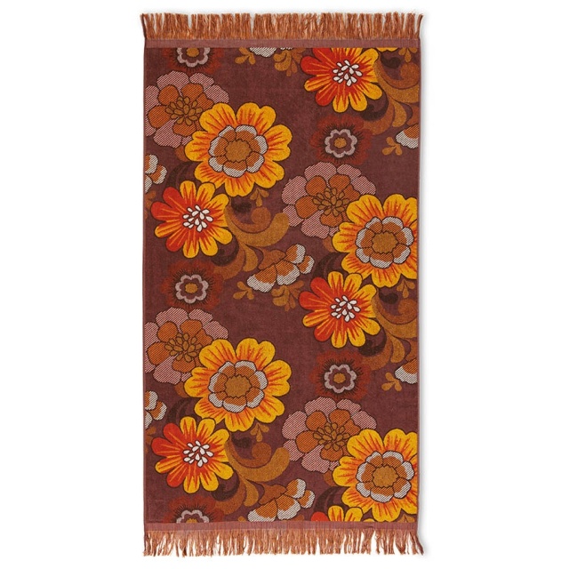 Prosop pentru plaja multicolor din bumbac 100x180 cm Flora HKliving