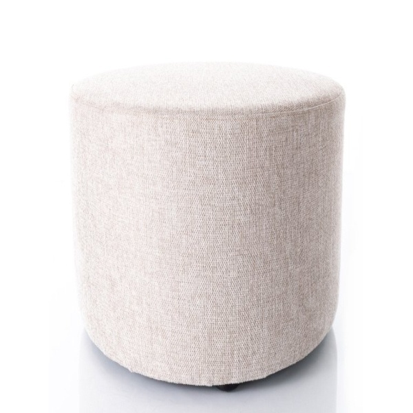 Puf rotund bej deschis din textil 33 cm Doti C The Home Collection