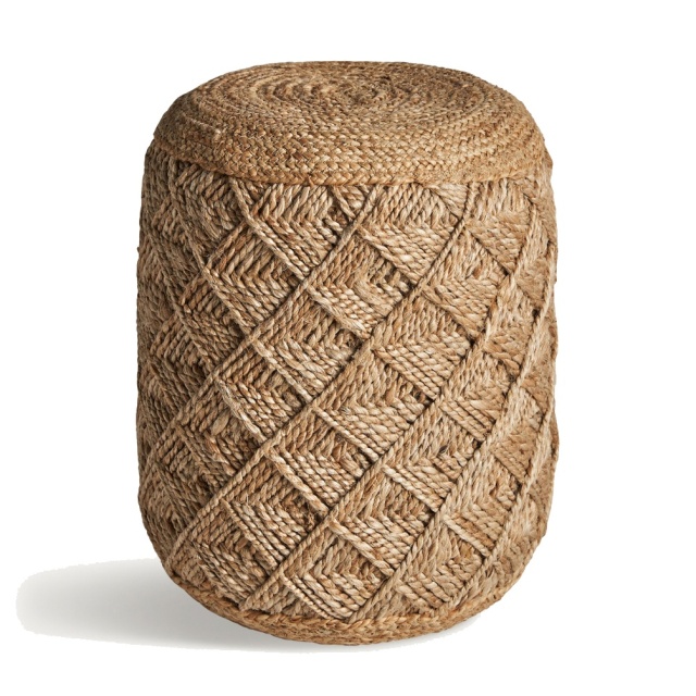 Puf rotund maro din fibre naturale 40 cm Elgin Vintage Vical Home