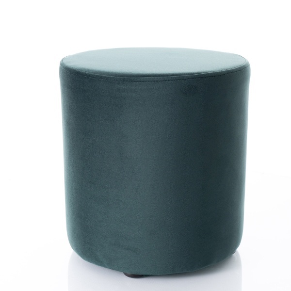 Puf rotund verde din catifea 33 cm Doti C The Home Collection