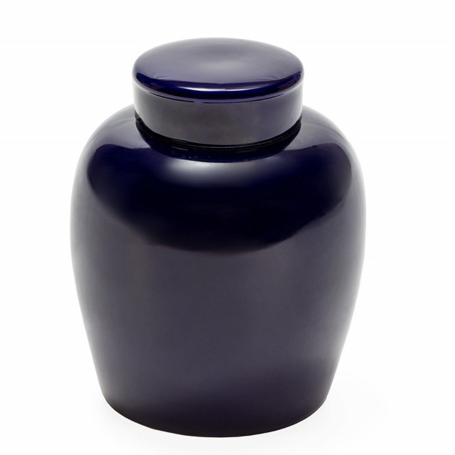 Recipient cu capac albastru din ceramica 26x31 cm Trenna Thai Natura