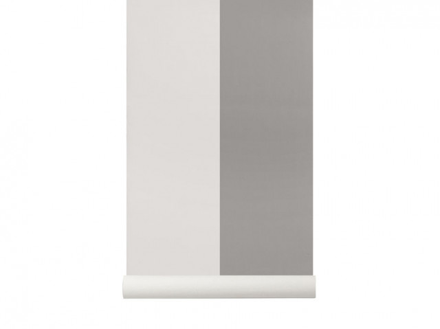 Rola tapet gri 53x1000 cm Thick Lines Grey Off White Ferm Living