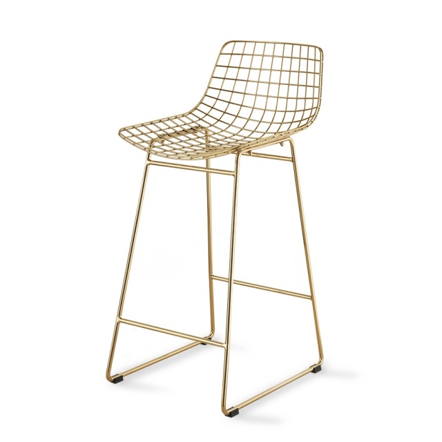 Scaun bar auriu din metal Diana HKliving