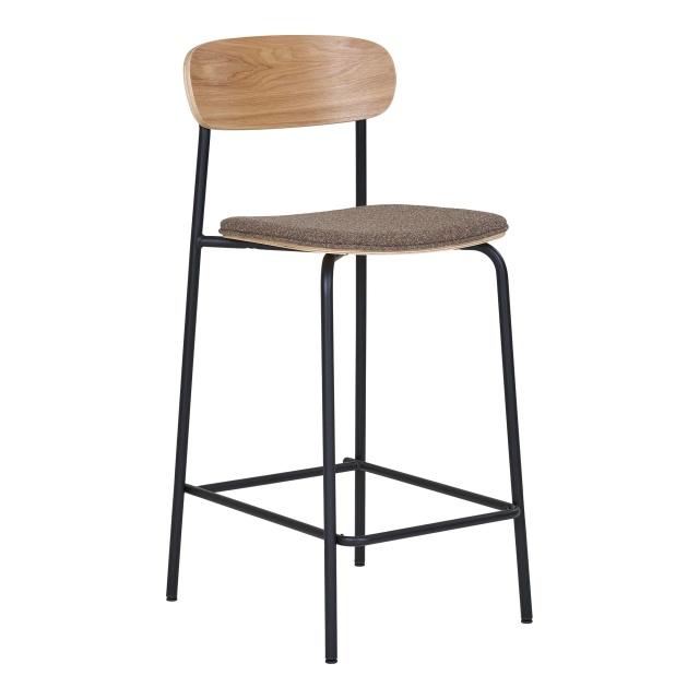 Scaun bar maro/negru din textil Estepona House Nordic