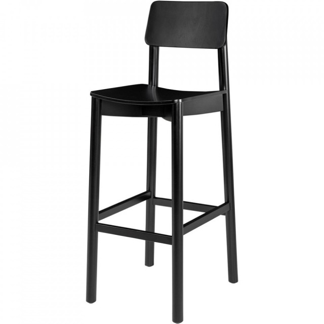 Scaun bar negru din lemn Mine Versmissen