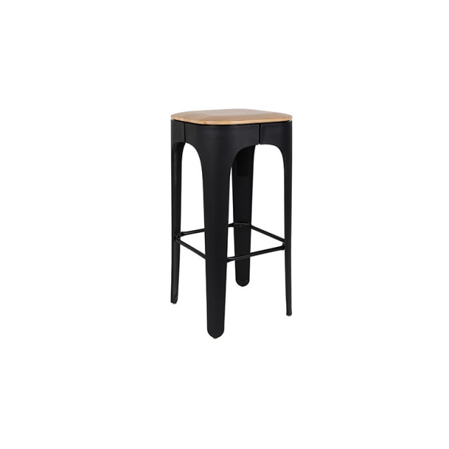 Scaun bar negru din plastic Up-High The Home Collection