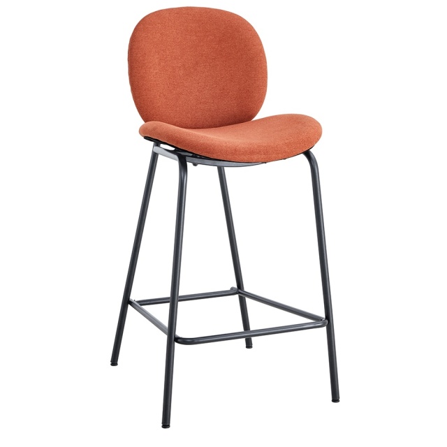 Scaun bar rosu caramiziu din textil Cori The Home Collection