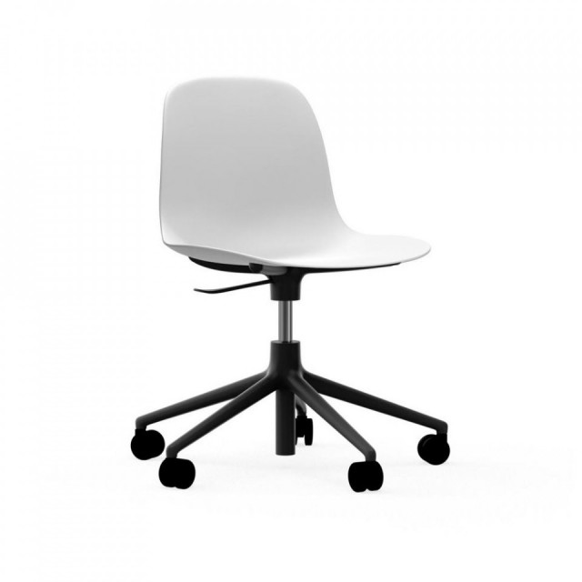 Scaun birou ajustabil rotativ negru/alb din polipropilena Form Normann Copenhagen