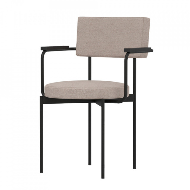 Scaun dining gri din textil Flax Handles HKliving