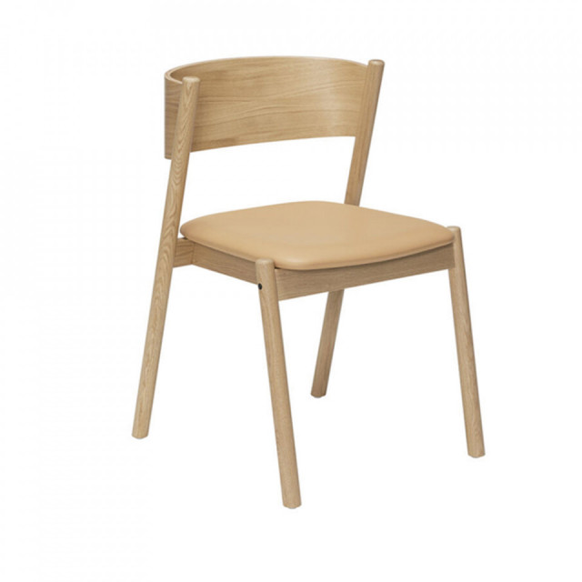 Scaun dining maro din piele Oblique Hubsch