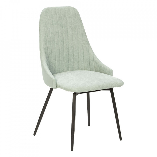 Scaun dining rotativ turcoaz/negru din textil si metal Elma The Home Collection