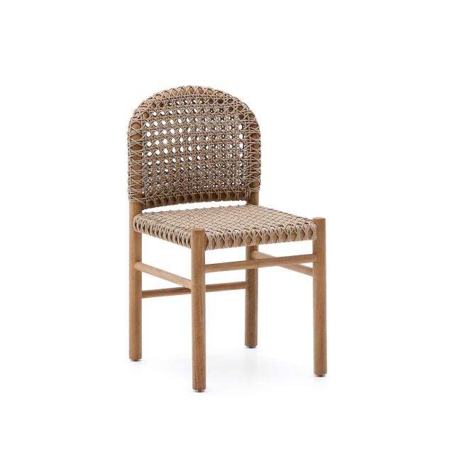 Scaun exterior dining maro din lemn Tavira Kave Home