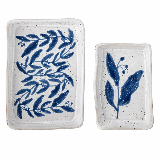 Set 2 boluri alb/albastre din ceramica Aurora Bloomingville