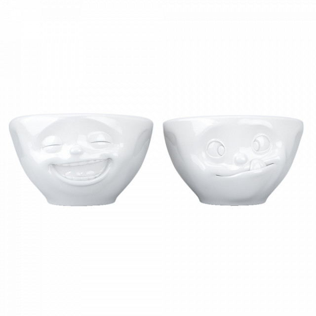 Set 2 boluri albe din ceramica 100 ml Laughing & Tasty Tassen