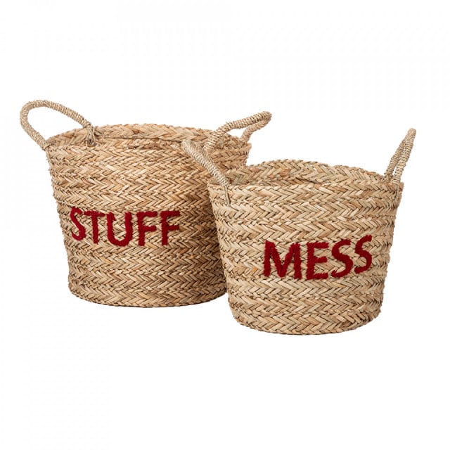 Set 2 cosuri maro/rosii din fibre naturale Messy Stuff Kids Depot