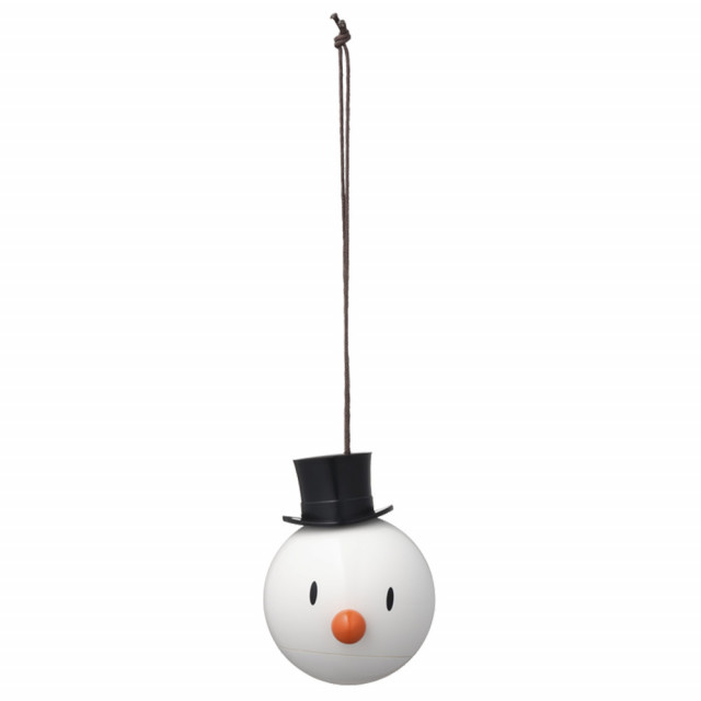Set 2 decoratiuni suspendabile albe 7 cm Snowman Hoptimist