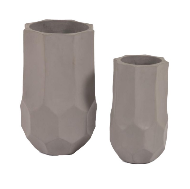 Set 2 ghivece gri din ciment Veruska Kave Home