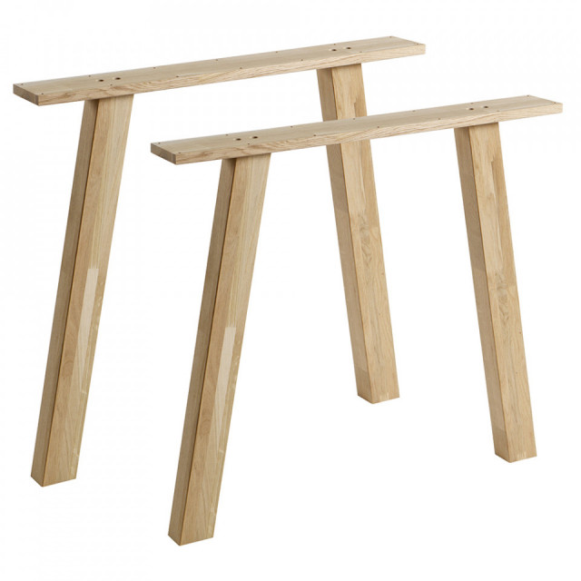 Set 2 picioare pentru masa din lemn de stejar Tablo Woood