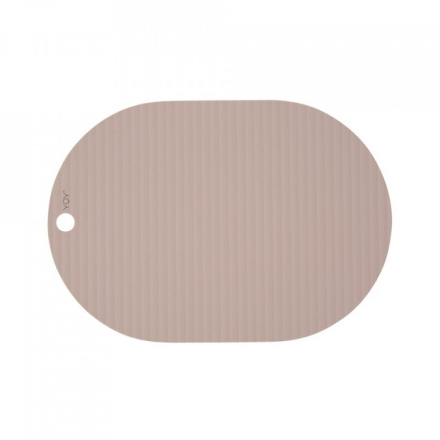 Set 2 protectii masa ovale roz din silicon 33x46 cm Ribbo Oyoy