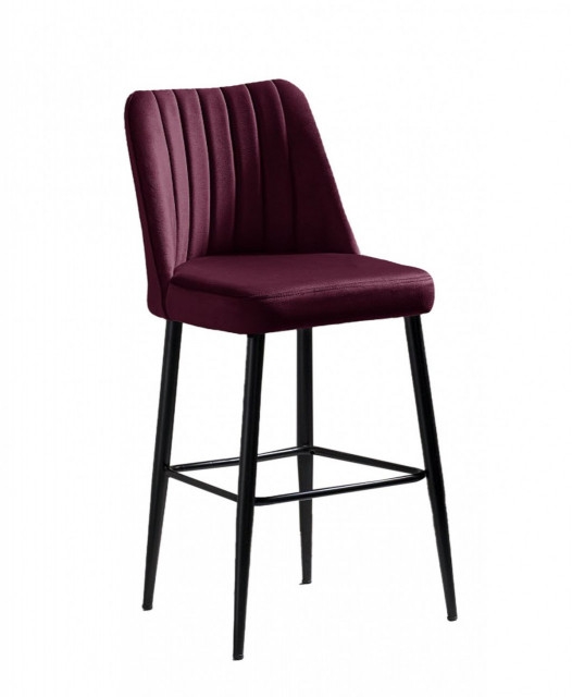 Set 2 scaune bar rosu claret/negre din textil Vento The Home Collection