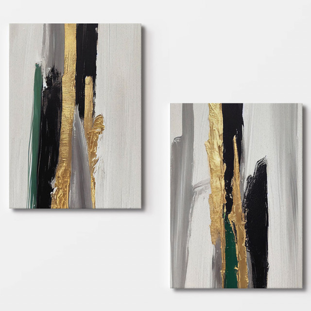 Set 2 tablouri multicolore din fibre naturale 70x100 cm Mestre The Home Collection