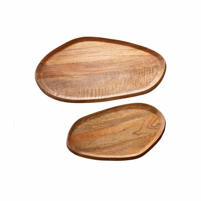 Set 2 tavi maro ovale din lemn de mango Amazonas The Home Collection