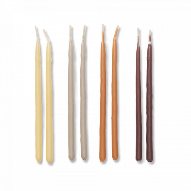 Set 24 lumanari multicolore din fibre naturale 10 cm Calm Ferm Living