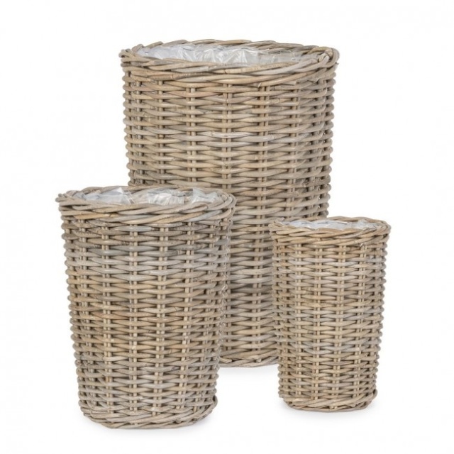 Set 3 cosuri gri din ratan Raady Bizzotto